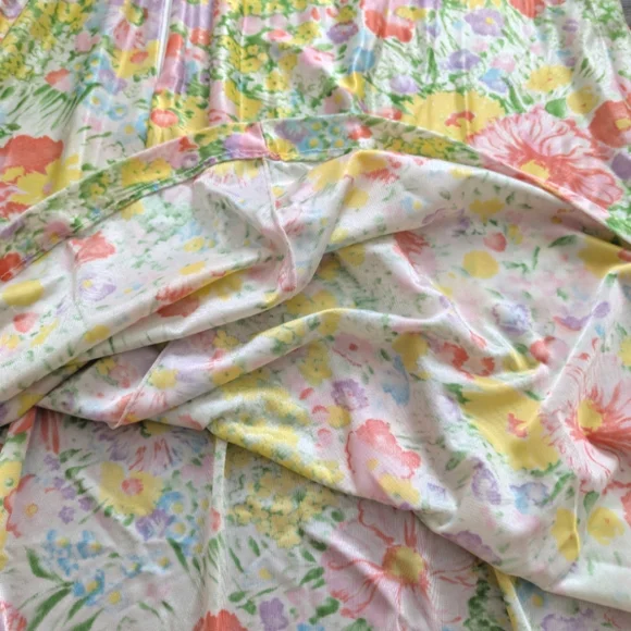 Vintage Floral 60s 70s Half Zip Pullover Robe Small Night Gown - Picture 5 of 9